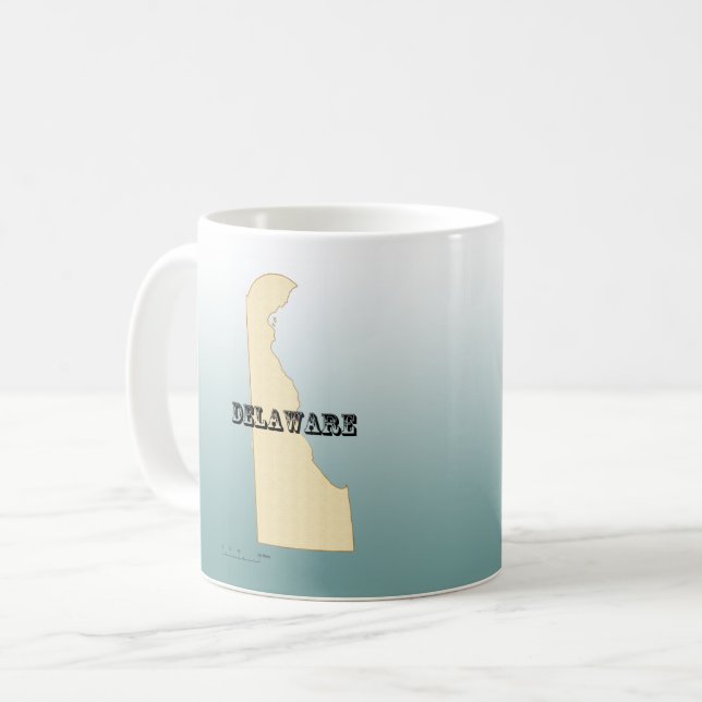 Mugg - Delaware State Karta med City (Framsida vänster)