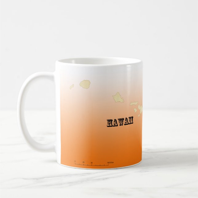 Mugg - delstaten Hawaii Karta med staden (Vänster)