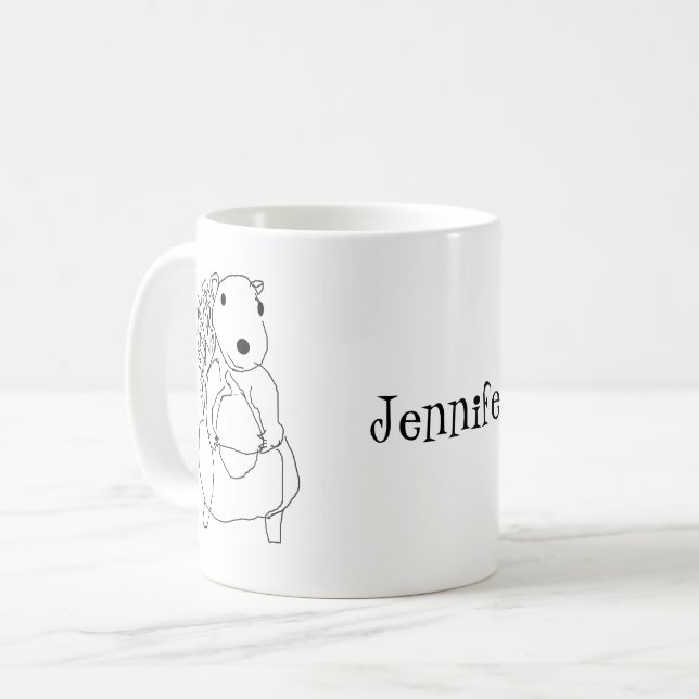 Mugg - ekorren Teckning och Namn (Framsida vänster)