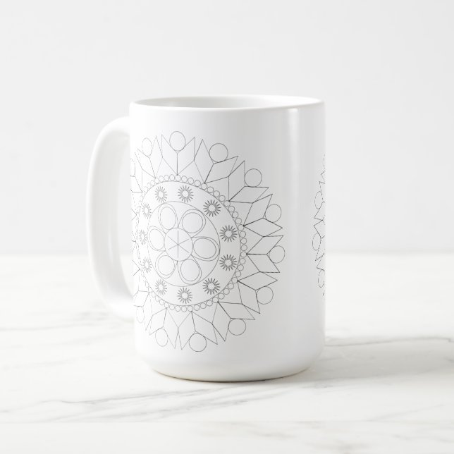 Mugg - Eleganten Mandala Mönster till Färg (Framsida vänster)