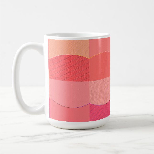 Mugg, en färglös design av mönster med rött färg kaffemugg (Vänster)