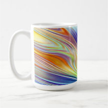 Mugg, en levande multifärgad abstrakt linjer mönst