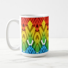 Mugg, en livfull färgrik sicksack-mönsterdesign kaffemugg