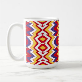 Mugg, en livfull flerfärgad sicksack-mönsterdesign kaffemugg