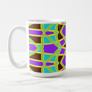 Mugg, en livfull flerfärgad sömlös mönsterdesign kaffemugg