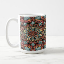 Mugg, en livlig flerfärgad sömlös mönsterdesign kaffemugg
