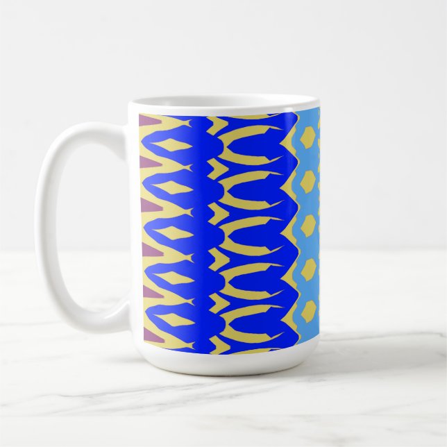 Mugg, En livlig flerfärgad sömlös mönsterdesign Kaffemugg (Vänster)