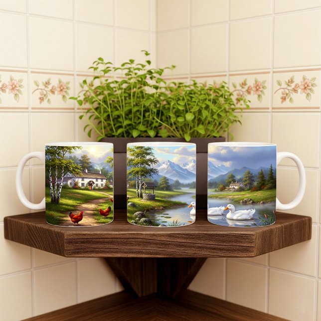 Mugg-figursättning för Pekin Ankor Digital Paintin Kaffemugg (Skapare uppladdad)