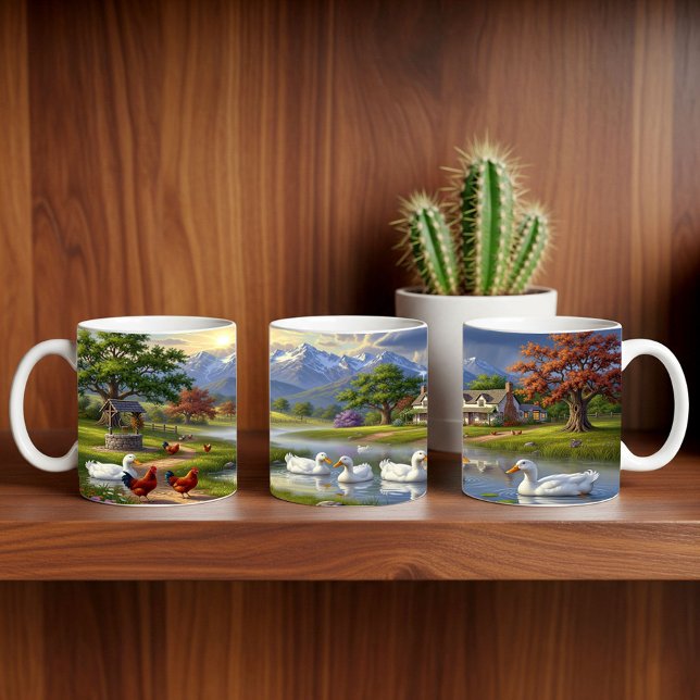 Mugg-figursättning för Pekin Ankor Digital Paintin Kaffemugg (Skapare uppladdad)