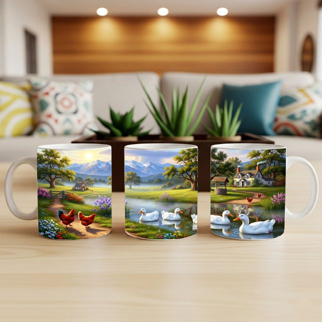 Mugg-figursättning för Pekin Ankor Digital Paintin Kaffemugg (Skapare uppladdad)