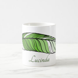 Mugg - Fjäder och Namn i Gröntar