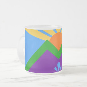 Mugg, flagga av Manitou Vår, fryst Frostad Glasmugg