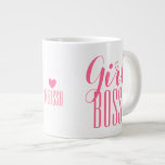 Mugg Flickans Chef Personlig Namn Heart Rosa Jumbo Mugg<br><div class="desc">Mugg med meddelande och ställe för namn. Se till att du lägger till din egen namn/text innan du beställer.</div>