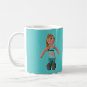 Mugg - Flickdoll i bakgrunden av Aqua
