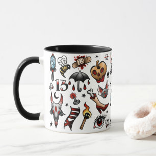 Mugg för 13th tatuering för fredag prålig