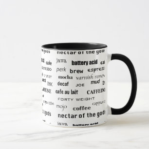 Mugg för älskare för bläck för Decaf för brygd för