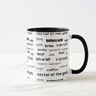 Mugg för älskare för bläck för Decaf för brygd för