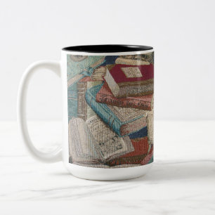 Mugg för älskare för bok för vintagebokbakgrun