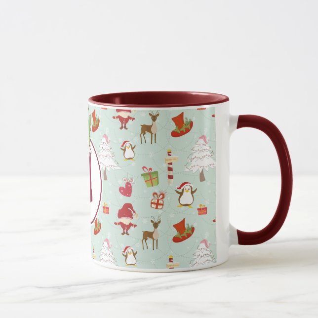 Mugg för älva för Monogramhelgdagjul (Höger)