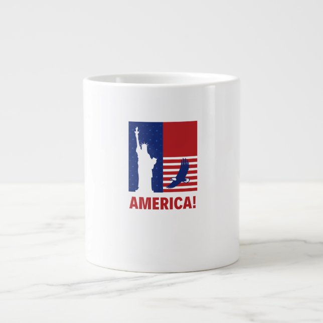 Mugg för amerikanska självständighetsdagen jumbo mugg (Framsidan)