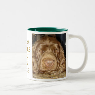 Mugg för ansikte för Sussex Spaniel