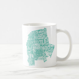 Mugg för AquaAddison County typografi