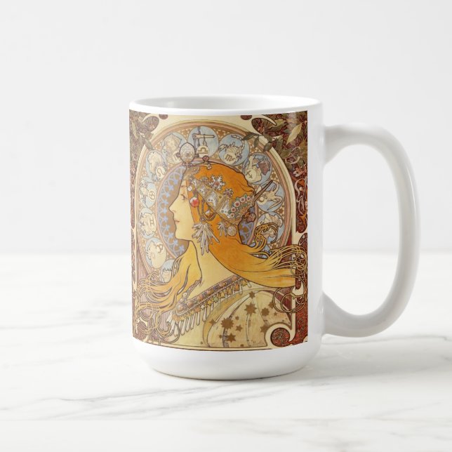 Mugg för art nouveauAlphonse Mucha Zodiac (Höger)