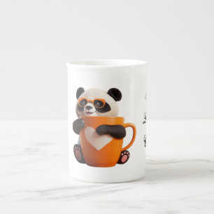 Mugg för att skriva ut panda benporslin mugg
