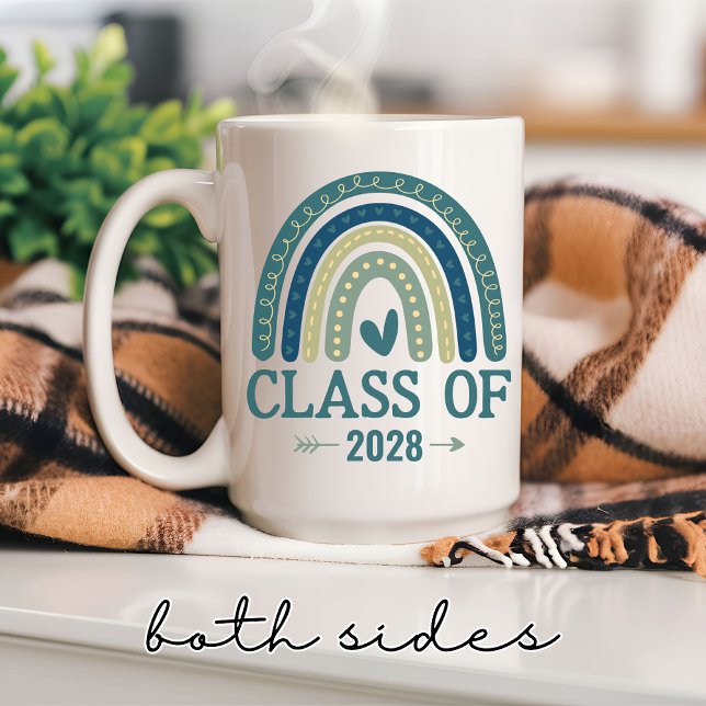 Mugg för avgångsklass 2026, personlig gåva för hen (class of 2026 mug, graduation gift mug, personalized graduation mug, boho class of 2026 mug,)