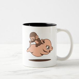 Mugg för babyapa (som tillbaka går på en gris)
