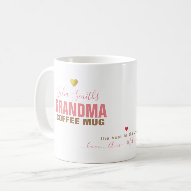 Mugg för bästa mormor nånsin, med kärlek... (Framsida vänster)