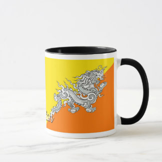 Mugg för Bhutan flaggakaffe