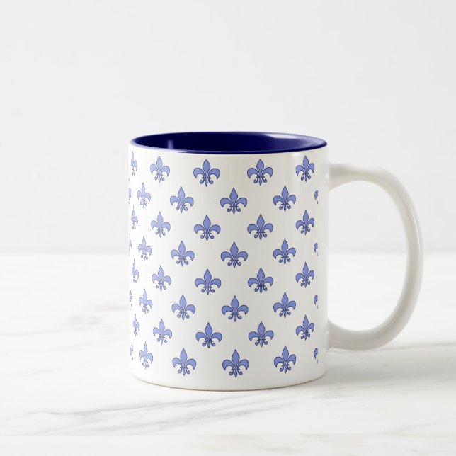 Mugg för blåttFleur-de-lis mönster (Höger)