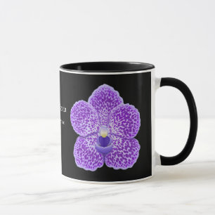 Mugg för blomma för blåttVanda Orchid