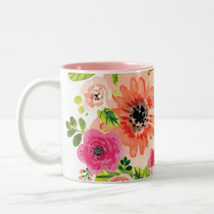 Mugg för blommigt för härlig Boho stil färgr