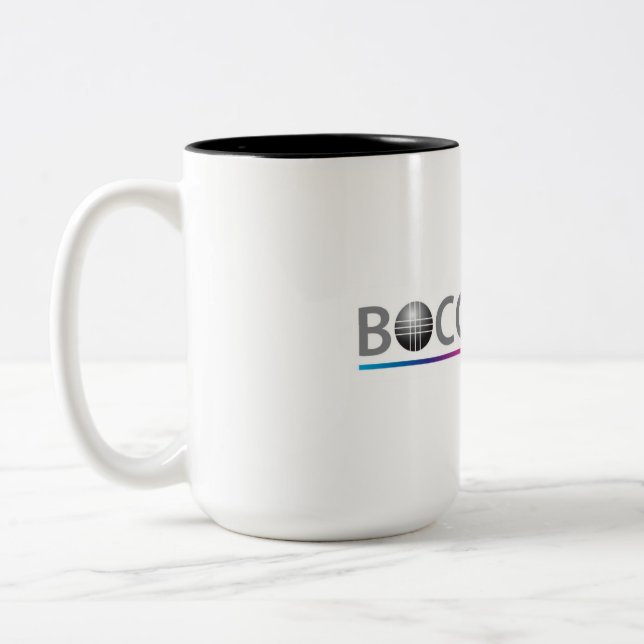 Mugg för Bocce bollkaffe (med regnbågebrytning) (Vänster)