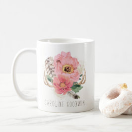 Mugg för Boho stam- fjäderkaffe