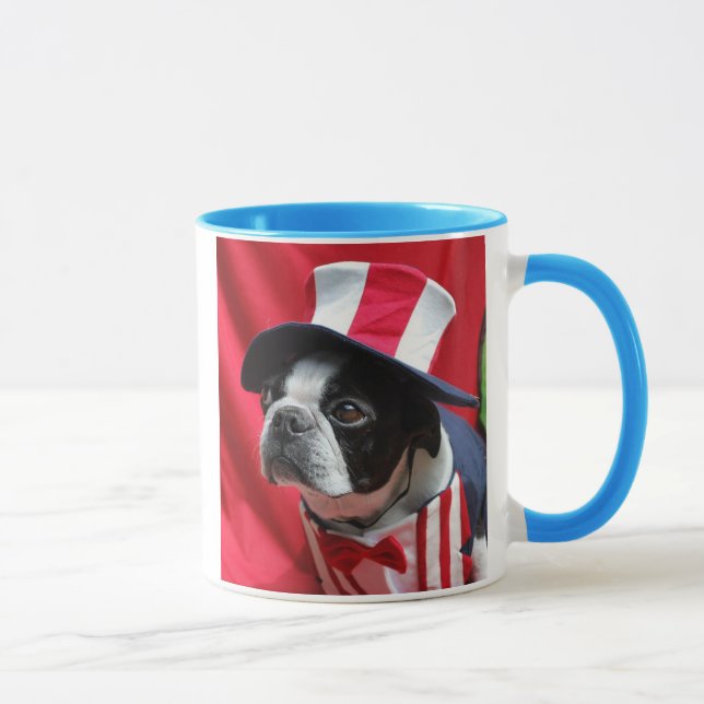 Mugg för Boston TerrierUncle Sam (Höger)