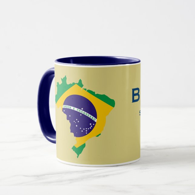 Mugg för Brasilien flaggakarta (Framsida vänster)