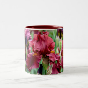 Mugg för Burgundy Irisblomma
