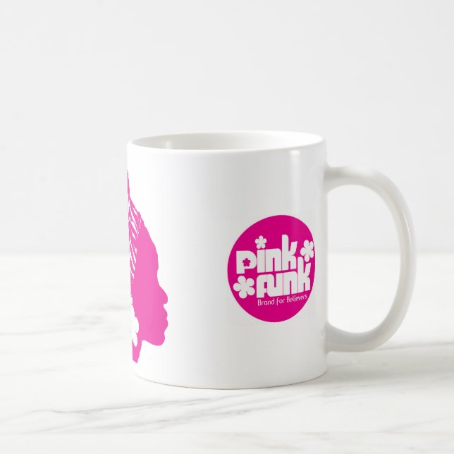 Mugg för chick för Puff för rosaFunk afro- (Höger)