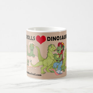 Mugg för choklad för trollkärlek Dinosaurs hoad