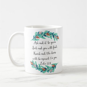 Mugg för citationstecken för Luke 11:9Scripture