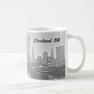 Mugg för Cleveland intryck B&W