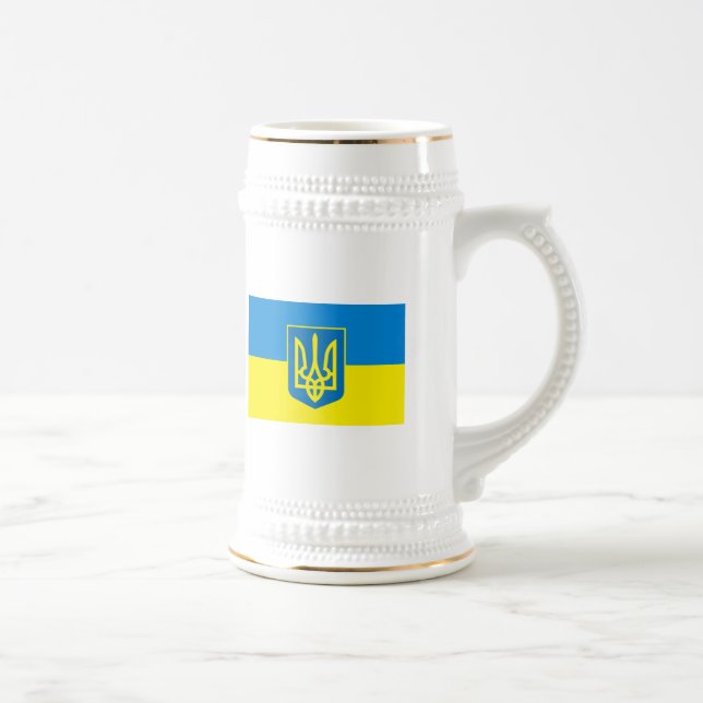 Mugg för COA för Ukraina flaggaw (Höger)