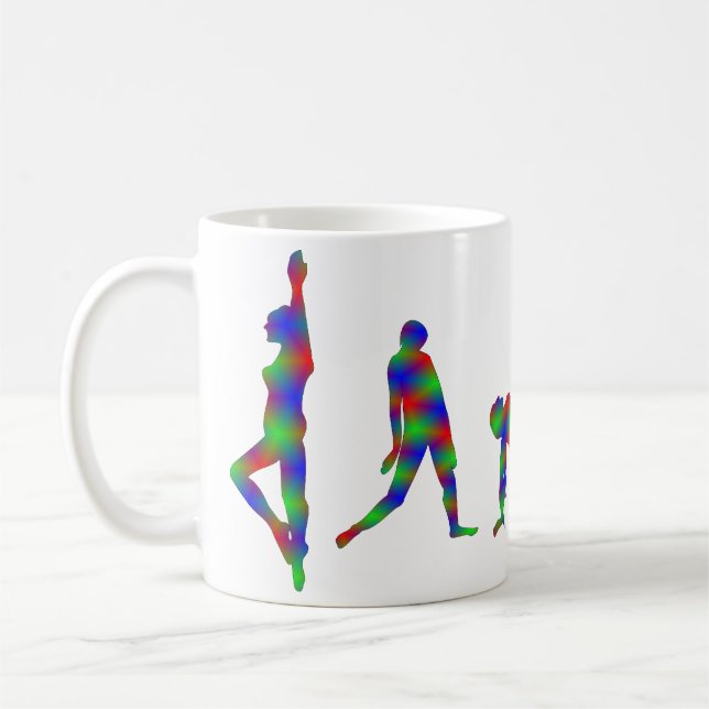 Mugg för dansdansSilhouette (multifärgader) (Vänster)