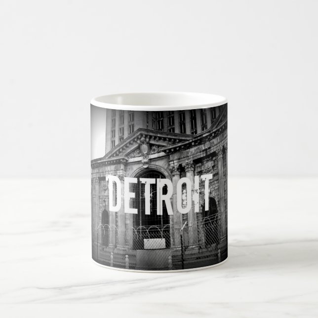 Mugg för Detroit Michigan centralstationkaffe (Center)