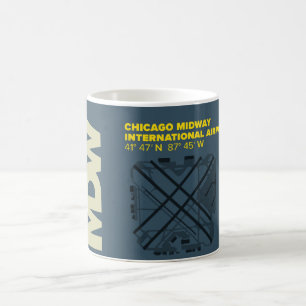 Mugg för diagram för Chicago nöjesgataflygplats