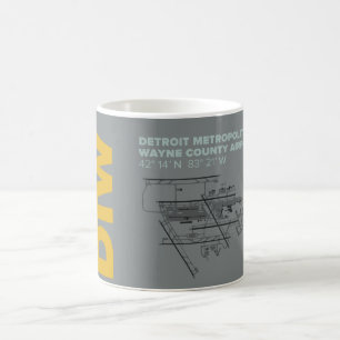 Mugg för diagram för Detroit flygplats (DTW)