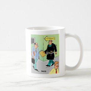 Mugg för domaretecknadkaffe